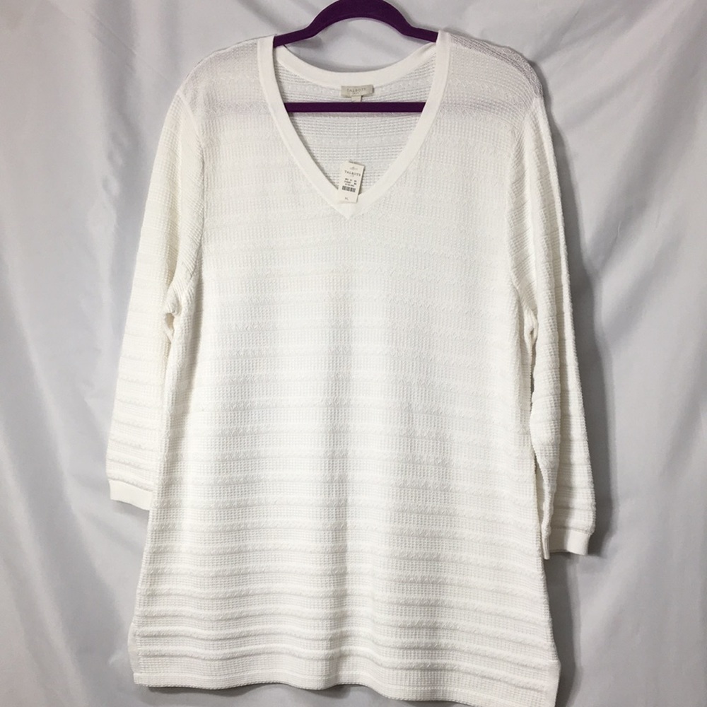 Talbots Women’s Lightweight White Sweater Size XL NEW with Tags